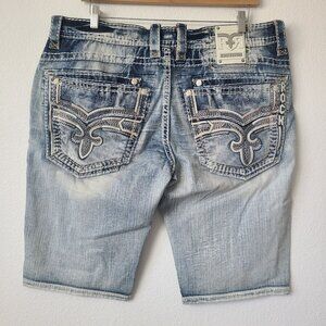 Rock Revival Asher Denim Shorts Size 40 Blue